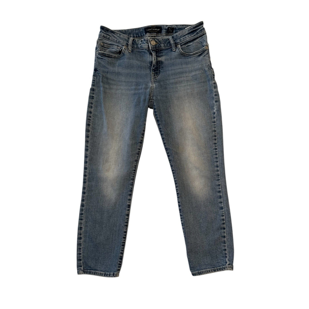 Lucky Brand Jeans Lolita CROP Womens Size 6 / 28 R Blue Mid-Rise Western Jeans